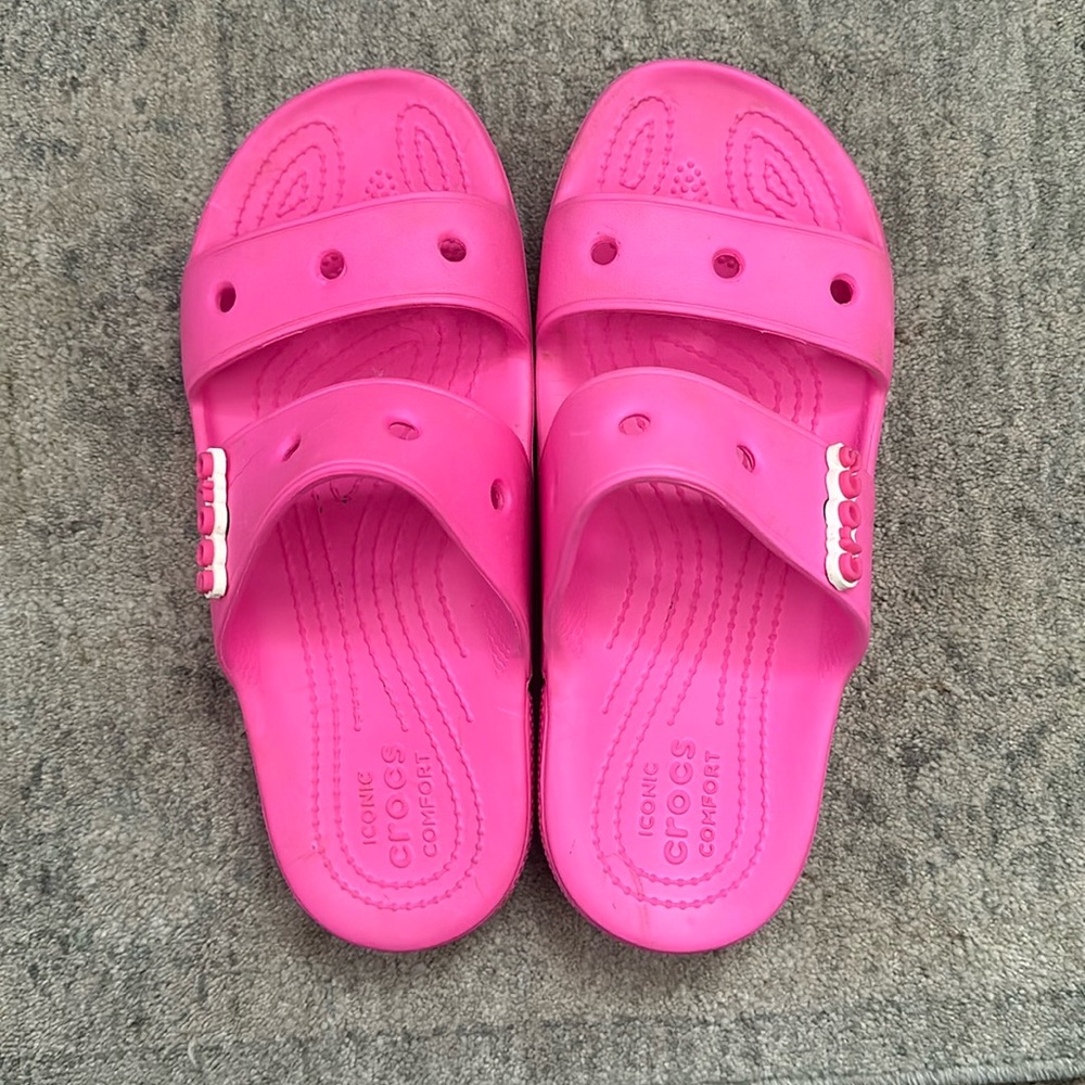 Pink Crocs two strap sandals